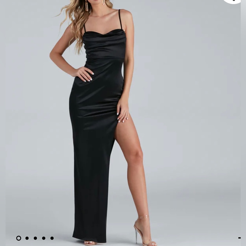 Lola High Slit Satin Dress
